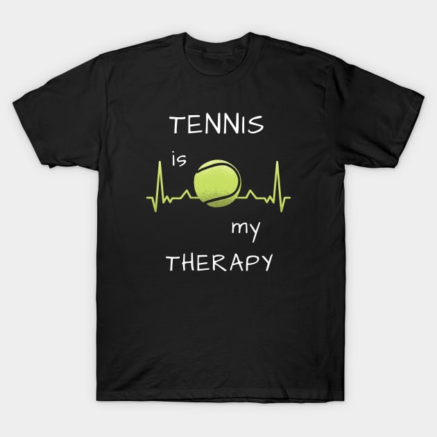 Tennis is my therapy heartbeat T-Shirt by Dogefellas